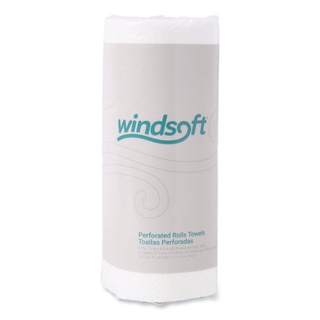 WINDSOFT Perforated Roll Paper Towels, 2 Ply, 85 Sheets, White, 30 PK 122085CTB